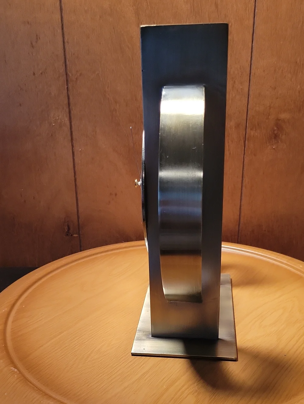 Vintage Seth Thomas Modern Bronze Metal Table Clock Sculpture - Home Wall Decor